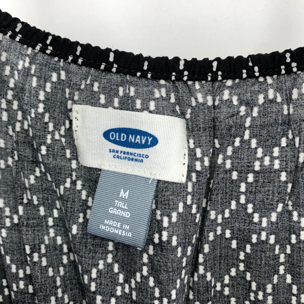 Old Navy A-Line Casual Sundress Womens Size MT Black White Print - Picture 5 of 6